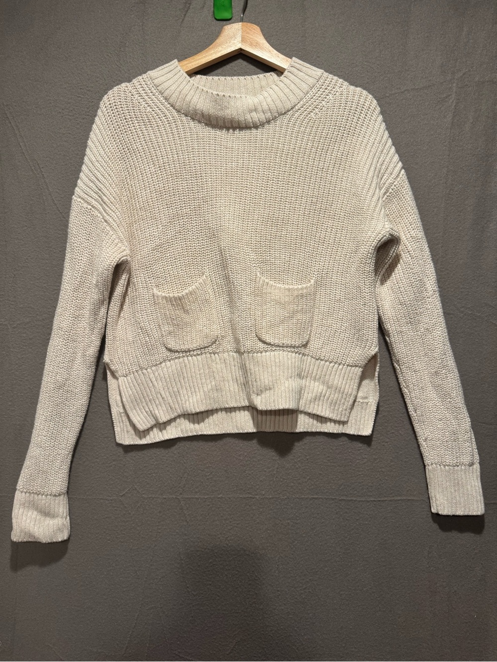 Alex Mill Cream Turtleneck Pocket Knit Sweater